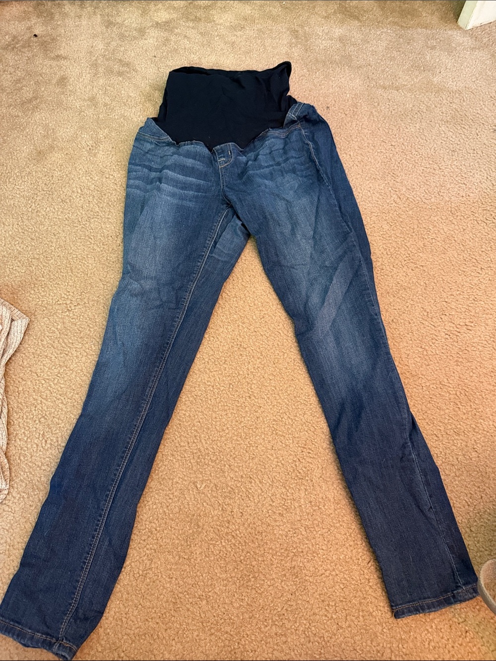 Maternity Stretch Waist Dark Blue Jeans